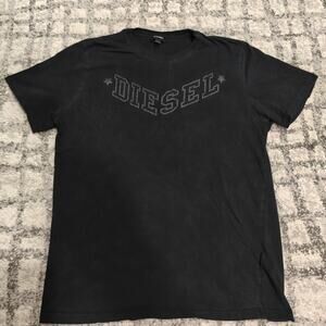 Diesel Tonal Black Puff Print Logo T-Shirt Mens XL Archive Streetwear Tee